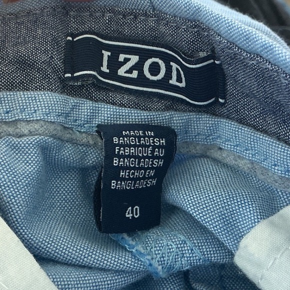 Izod Other - Izod Mens Light Blue Flat Front Cotton Shorts Size 40 Summer Casual Classic